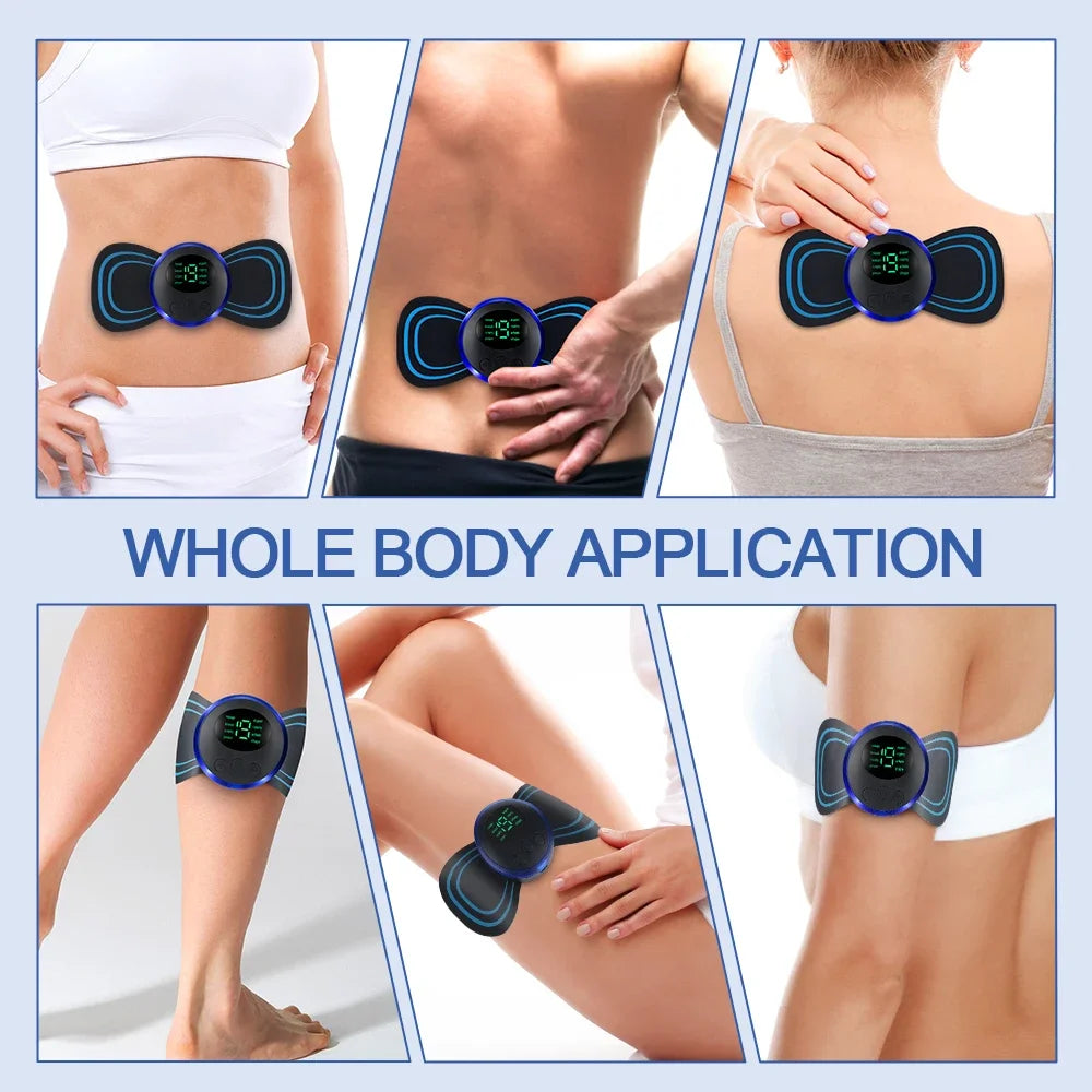 Electric Muscle Massager Patch with 8 Modes 19 Intensity Levels for Relief at Home or Travel