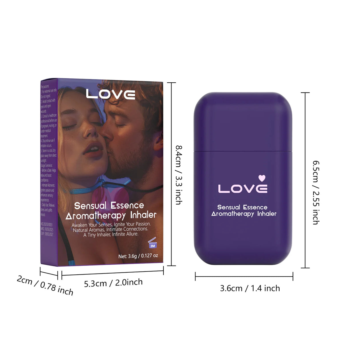 Double Hole Vitality Energy Stick Natural Aromatherapy Inhaler for Men on the Go Daily Relief