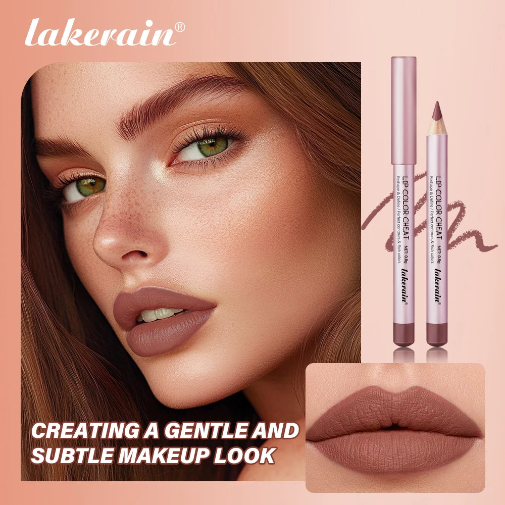 Matte Lip Liner Pencil Waterproof Contour Set for Women to Define Lips at Work or Parties