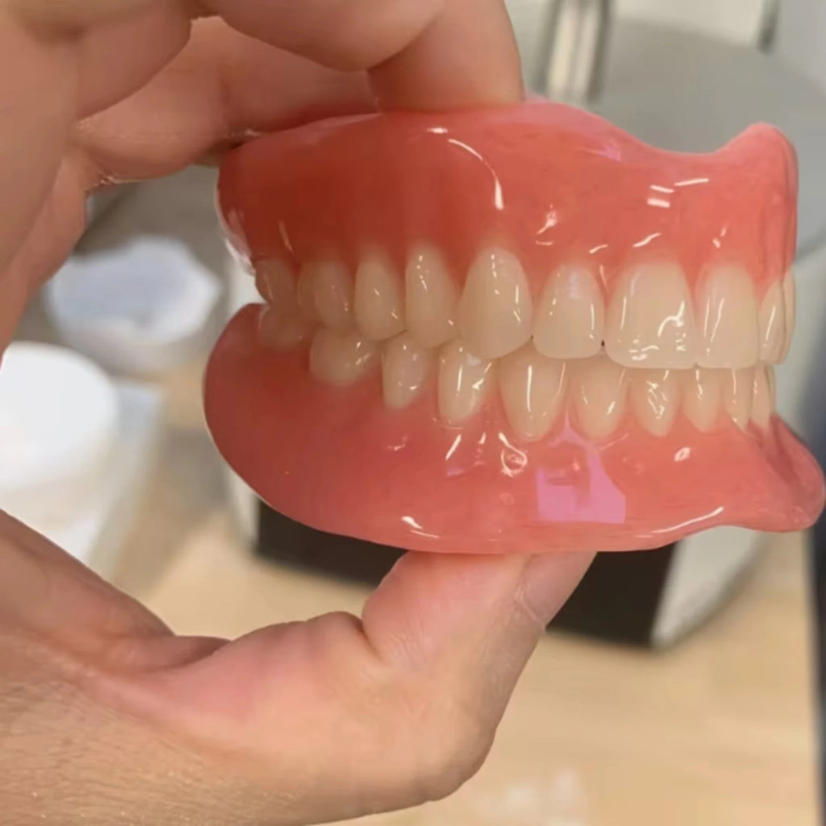 Full Mouth Denture Set Soft Silicone Reline False Teeth for Adults at Home Daily Oral Care
