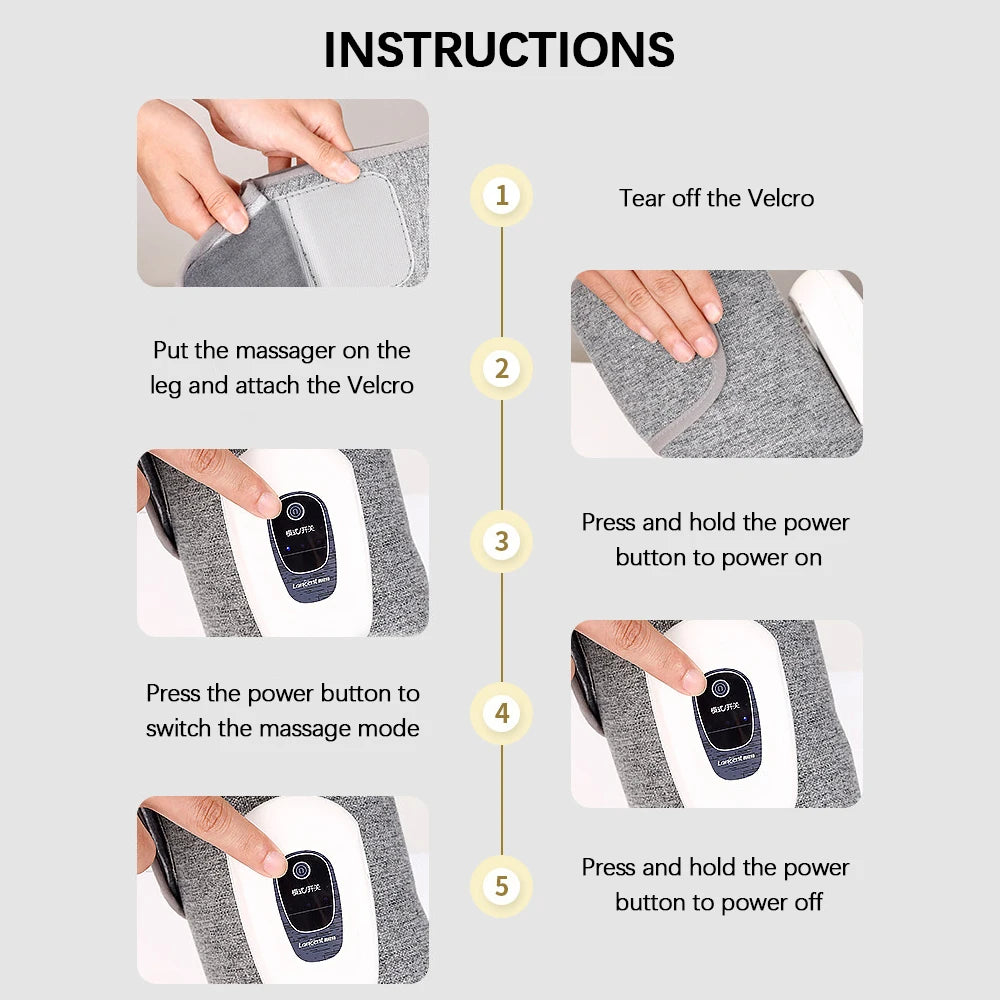 Wireless Calf Massager Air Compression Therapy for Tired Legs at Home or Office