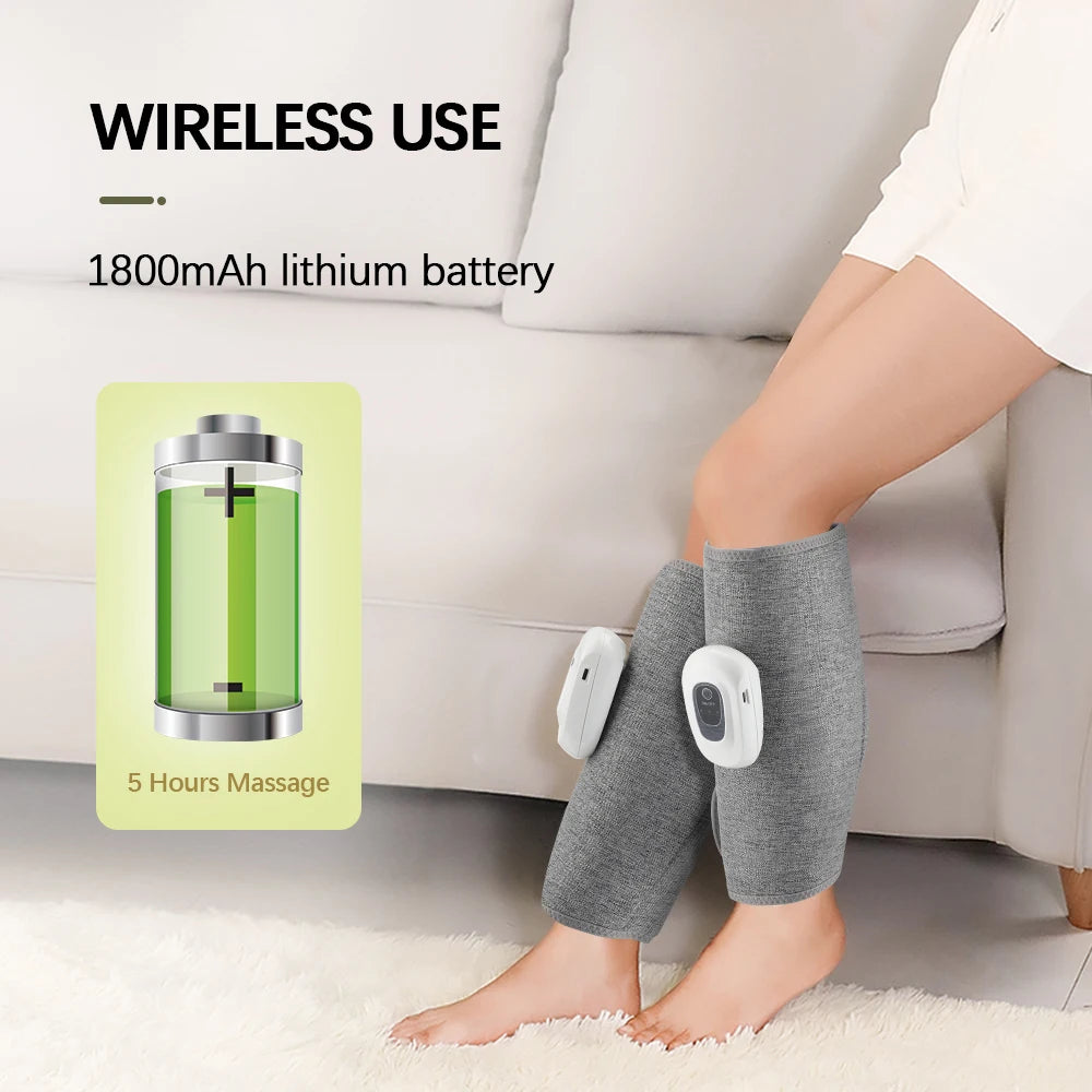 Wireless Calf Massager Air Compression Therapy for Tired Legs at Home or Office