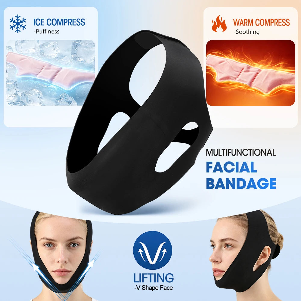 Face Ice Pack V Lifting Bandage Reusable Gel Compress for Home Skincare and Facial Recovery - 7
