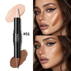Dual Ended Face Contour Stick Highlighter Waterproof Makeup for Sculpting and Daily Beauty
