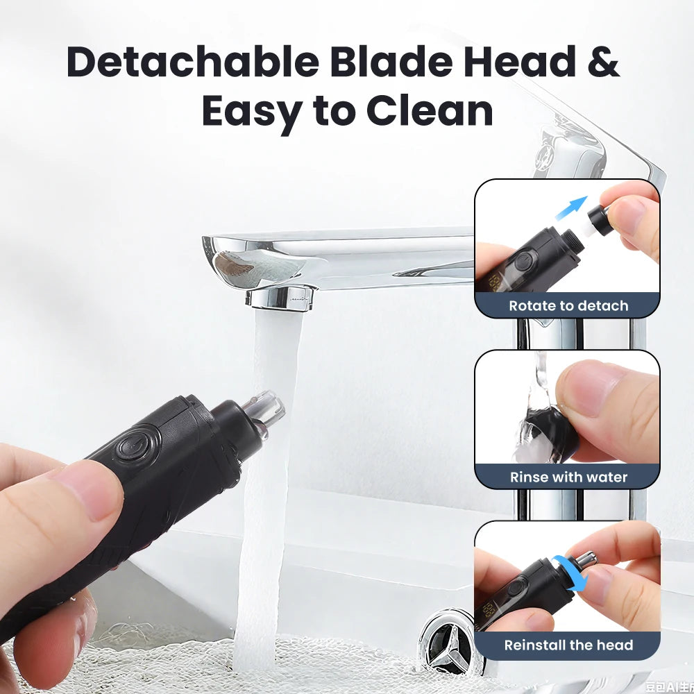 Electric Nose Hair Trimmer Painless Rechargeable Grooming Tool for Men and Women Daily Routine