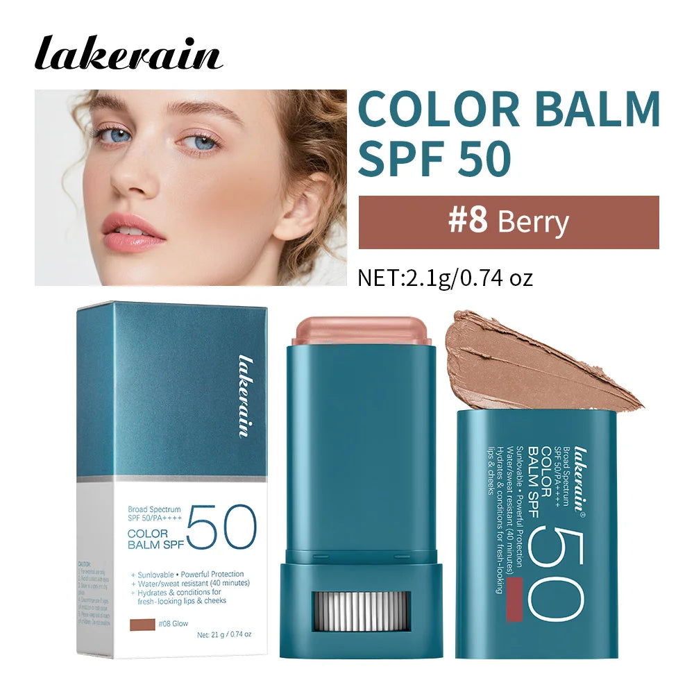 Color Balm SPF 50 Tinted Sunscreen Blush Stick for Glowing Cheeks and Natural Face Makeup