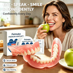 Silicone Snap On Dentures Natural Upper Lower Teeth for Instant Realistic Smile at Home
