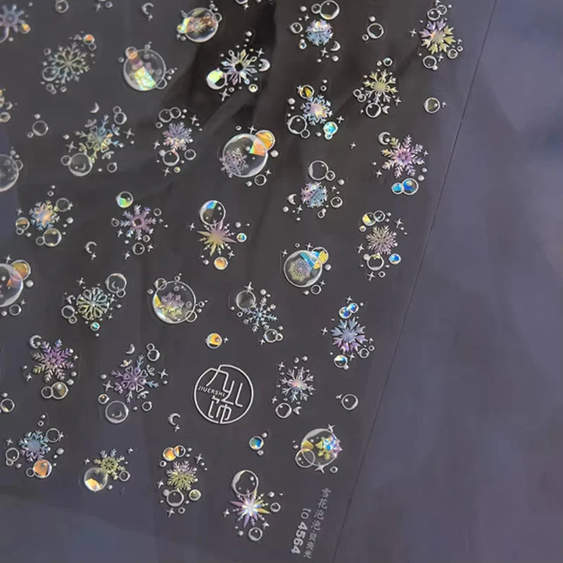 Christmas Nail Stickers Winter Decals for Salon Manicure and Home Holiday Decoration
