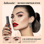 Dual Ended Face Contour Stick Highlighter Waterproof Makeup for Sculpting and Daily Beauty