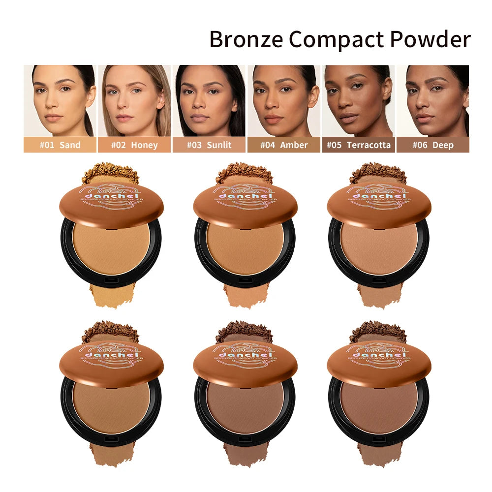 Bronze Compact Powder Matte Setting Makeup for Radiant Skin Daily Looks