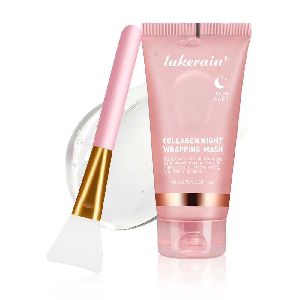Collagen Night Wrapping Mask Hydrating Firming Peel Off Mask for Women during Bedtime Routine
