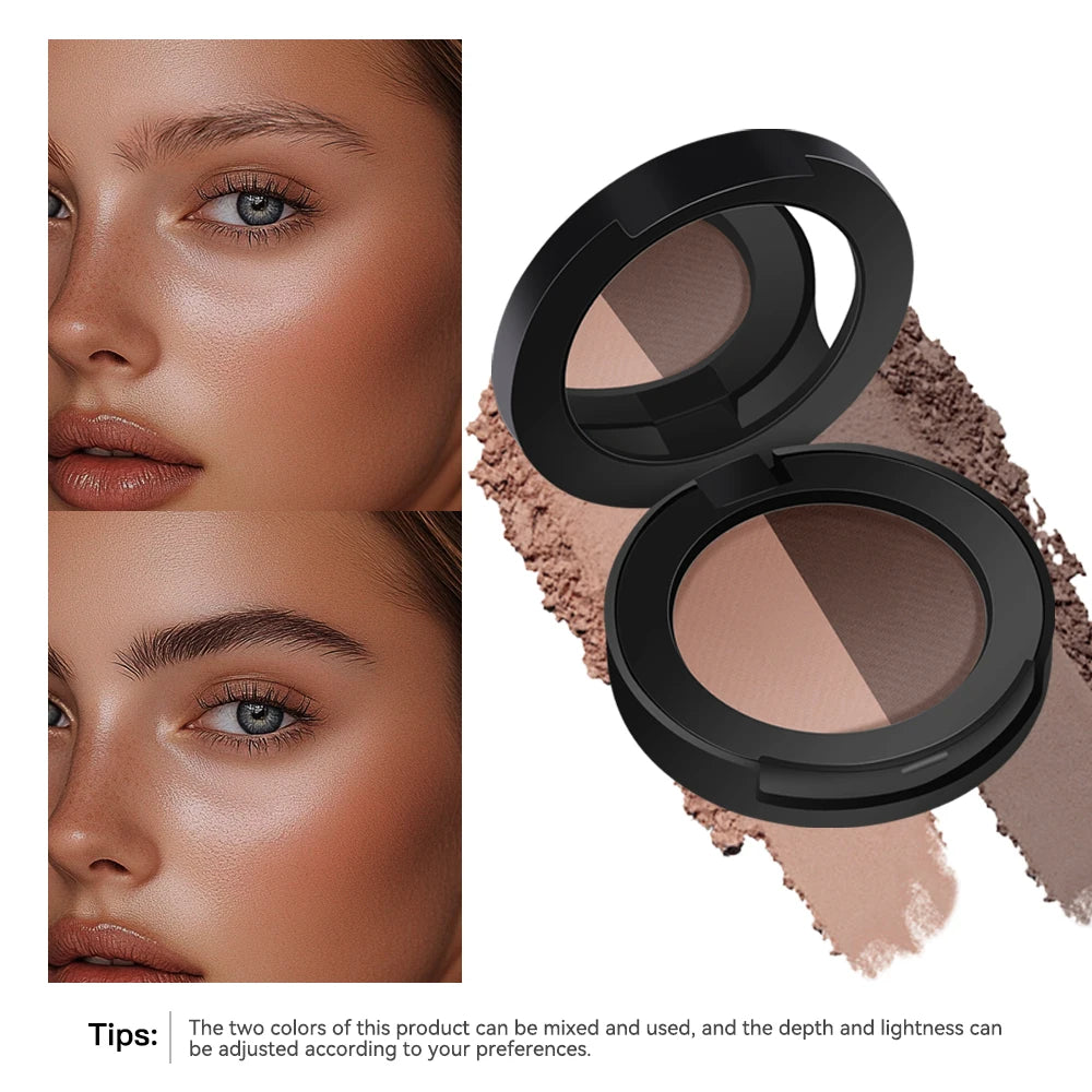 Brow Powder Duo Dual Tone Makeup Palette for Natural Eyebrow Definition and Face Contouring