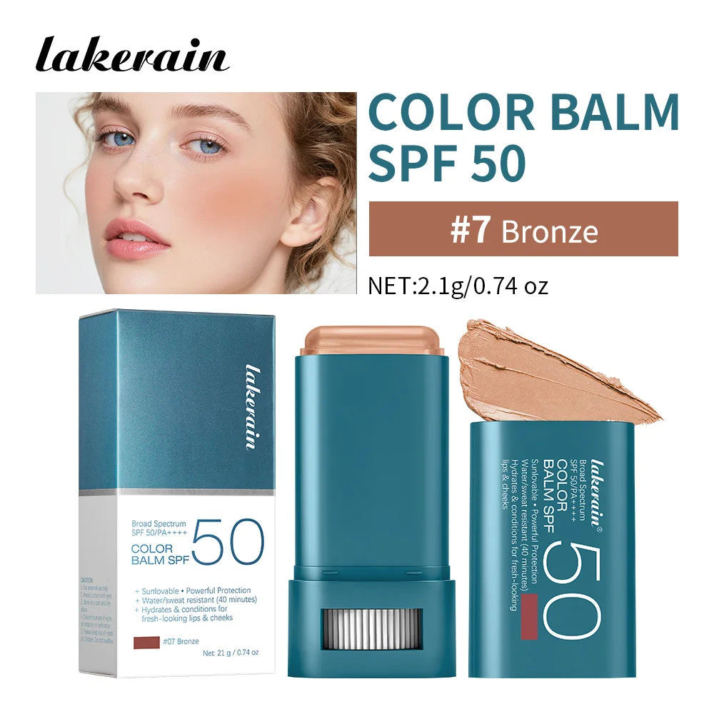 Color Balm SPF 50 Tinted Sunscreen Blush Stick for Glowing Cheeks and Natural Face Makeup