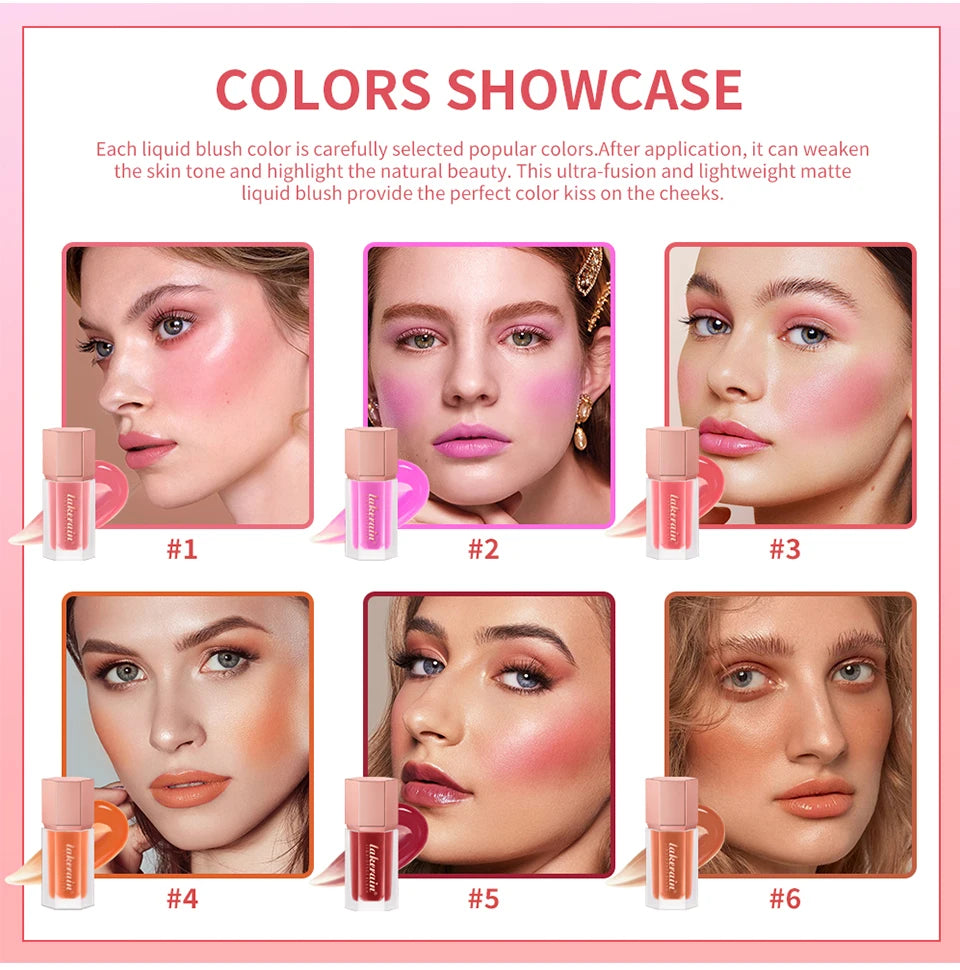 Liquid Blush Waterproof Creamy Texture Face Makeup for Natural Matte Finish Everyday Glow