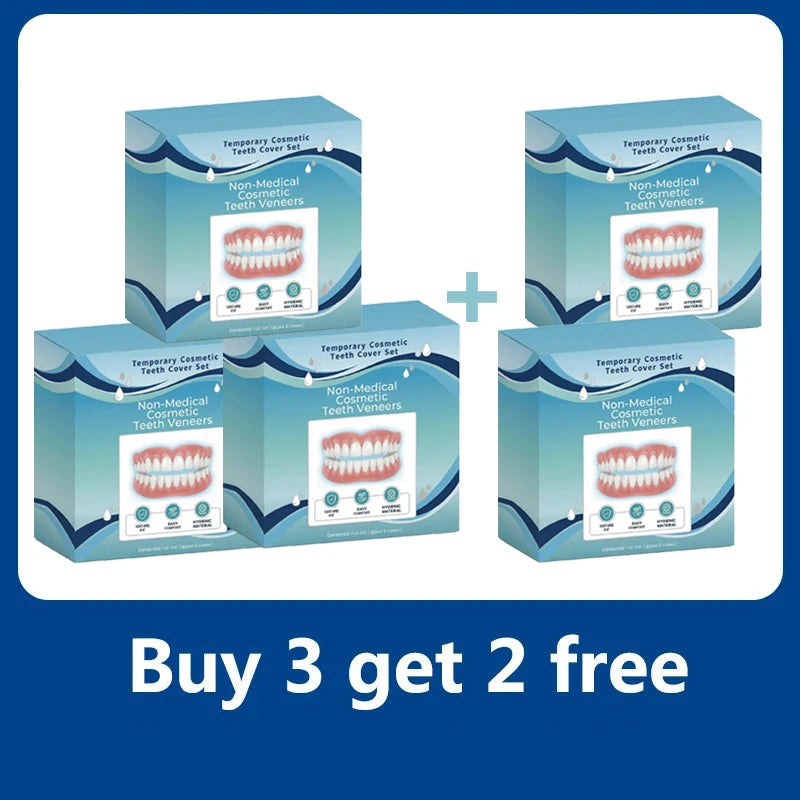 Adjustable Silicone Denture Kit Natural Look Teeth Set for Men and Women for Daily Oral Comfort