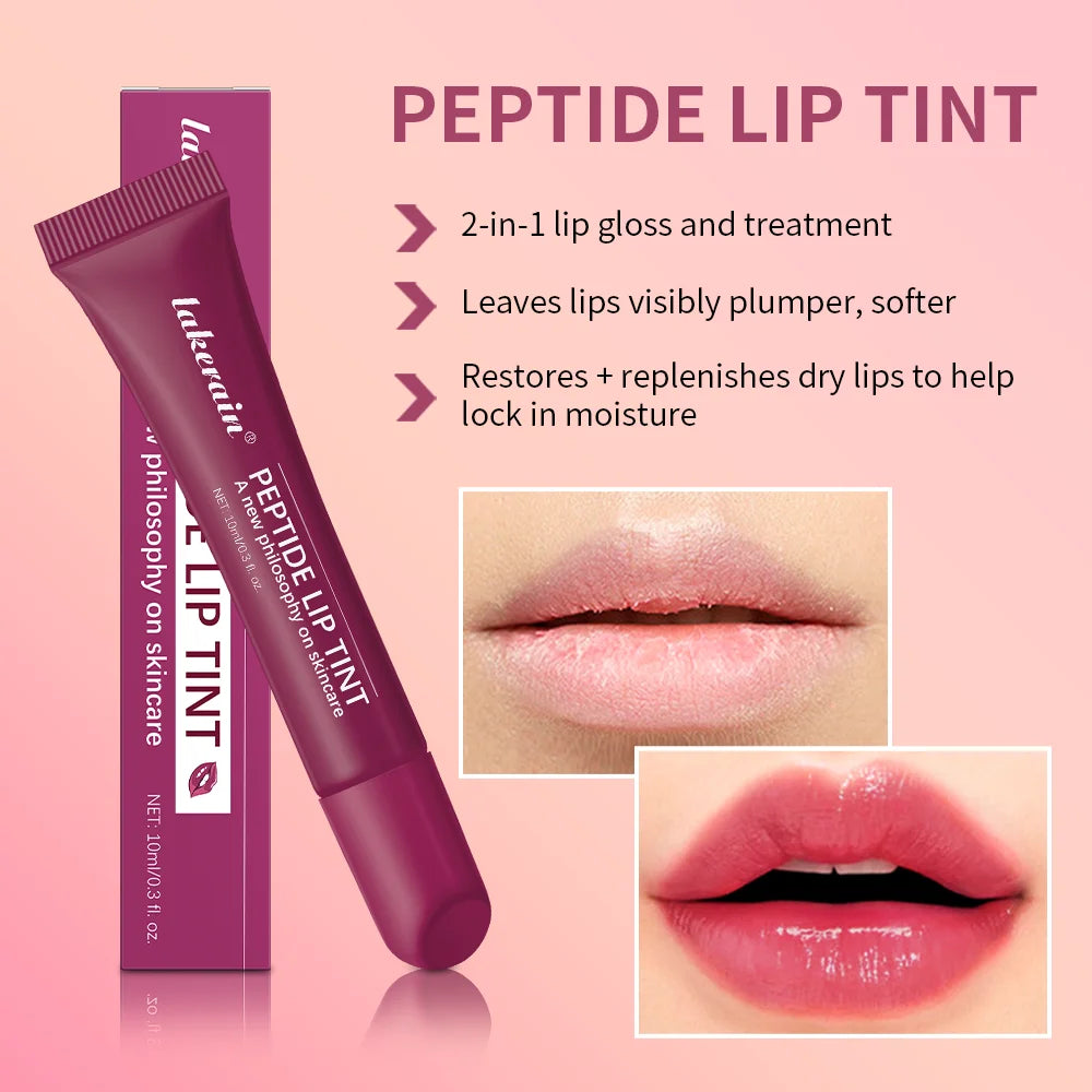 Peptide Lip Tint Moisturizing Gloss with Silky Smooth Texture for Daily Use and Care