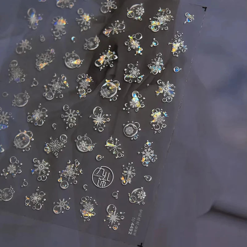 Christmas Nail Stickers Winter Decals for Salon Manicure and Home Holiday Decoration