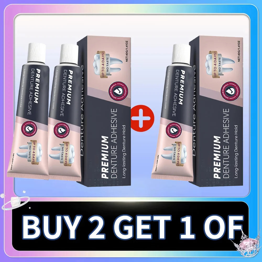 Denture Adhesive Waterproof Zinc Free Long Lasting Strong Grip for Seniors Eating at Home Daily - 11