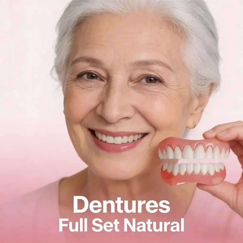 Temporary Denture Set Cosmetic Teeth for Missing Gaps and Perfect Smile for Men and Women