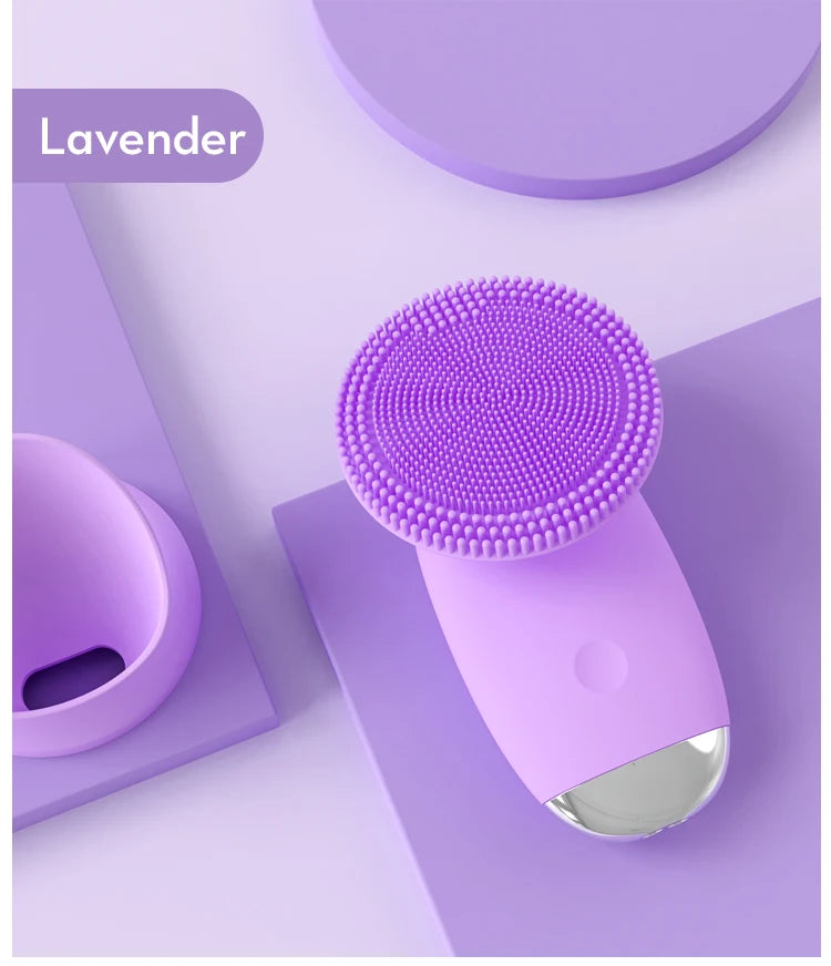Electric Facial Cleansing Brush Sonic Vibration Scrubber for deep pore cleaning at home
