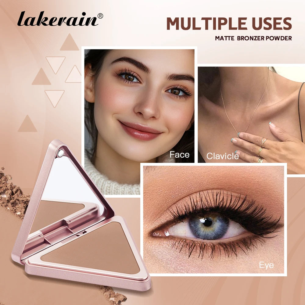 Matte Bronzer Powder Long Lasting Contour Makeup for Face Sculpting and Defined Finish