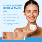 Honey Walnut Facial Scrub and Mask Deep Cleansing Exfoliating Treatment for Radiant Skin Care