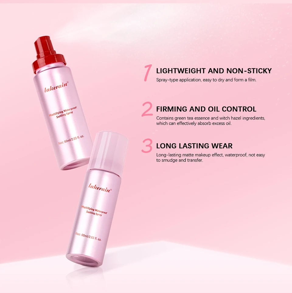 Mattifying Waterproof Setting Spray Long Lasting Oil Control for Daily Makeup and Special Events