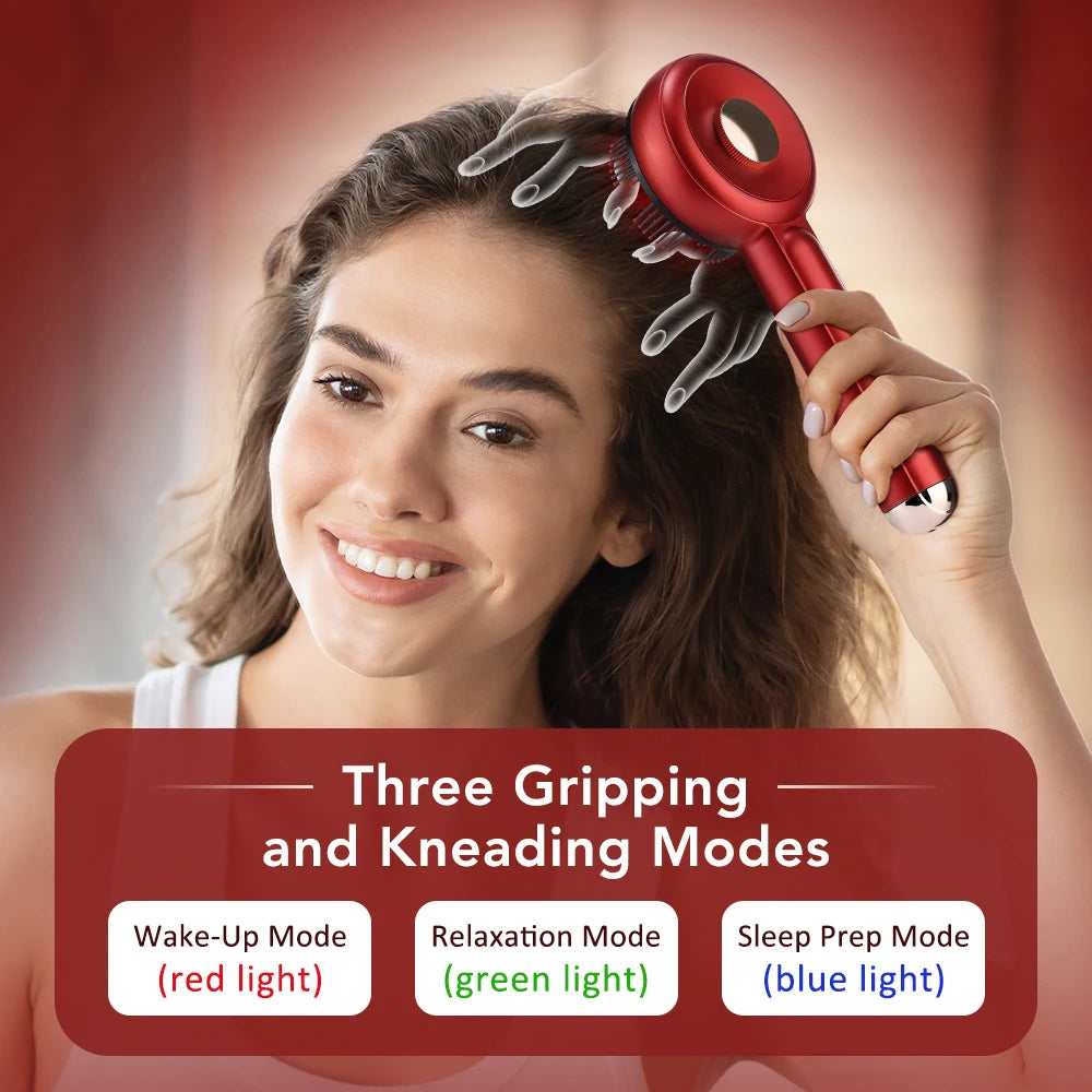 Electric Scalp Massage Comb LED Therapy Hair Growth Serum Applicator for Men and Women Home - 16