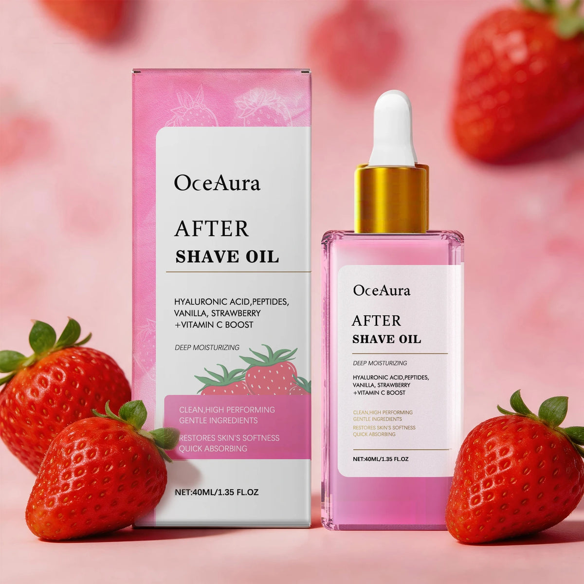 After Shave Oil Strawberry Scented Soothing Serum for Women Skin Care After Hair Removal
