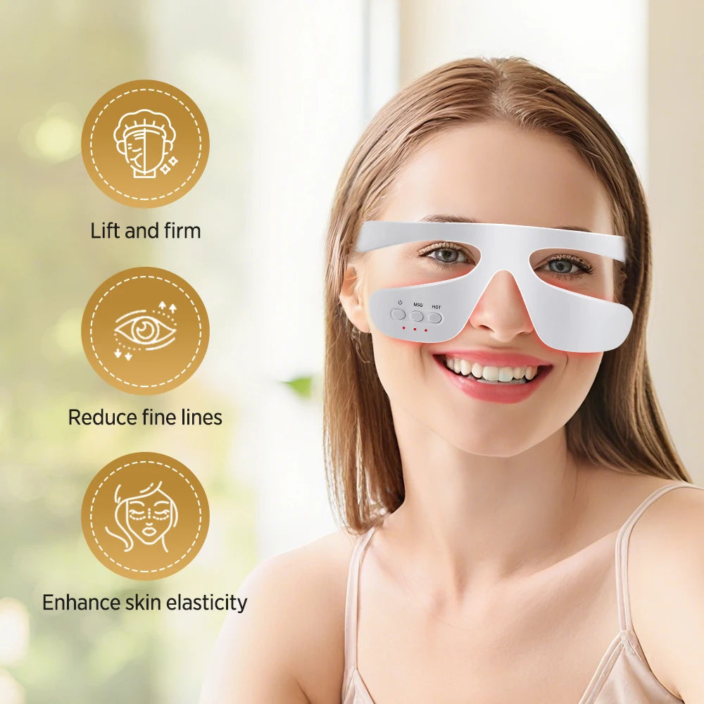 3D Eye Massager Red Light Therapy Device for Relieving Eye Fatigue and Dark Circles at Home