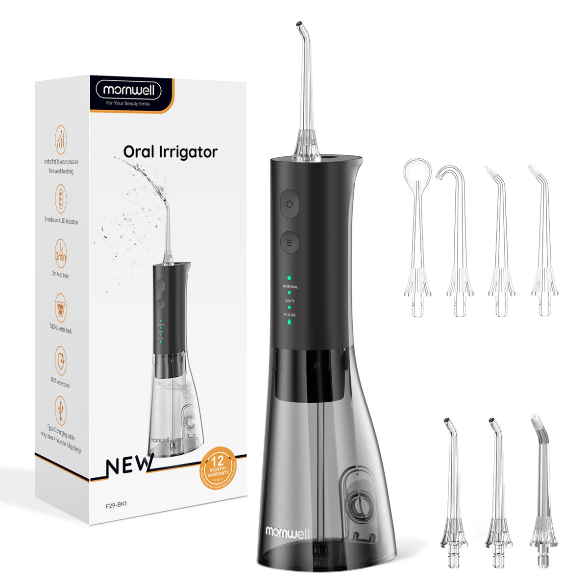 Portable Water Flosser Rechargeable Oral Irrigator for Adults at Home or Travel