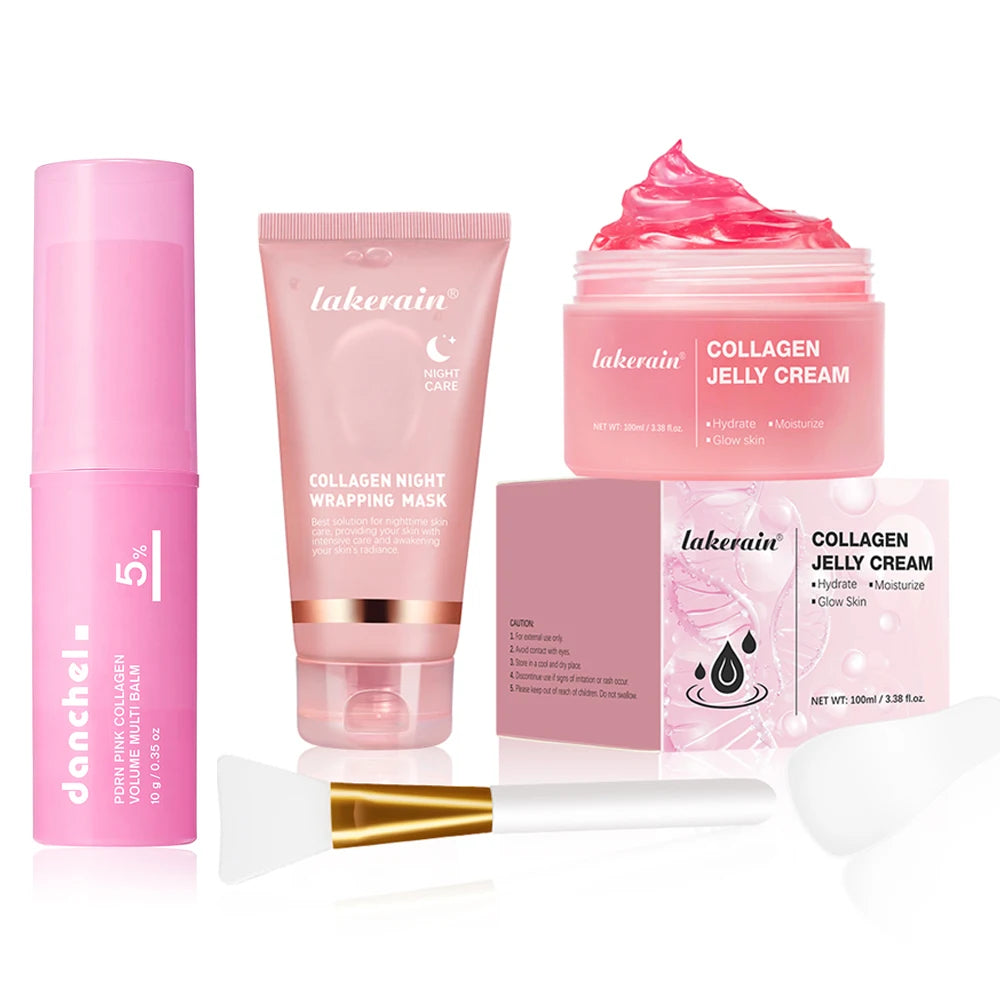 Collagen Skincare Kit Moisturizing Facial Mask Jelly Cream Balm for Unisex Face Care