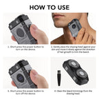 Mini Electric Shaver Portable Rechargeable Rotary Razor for Men and Women Travel Grooming