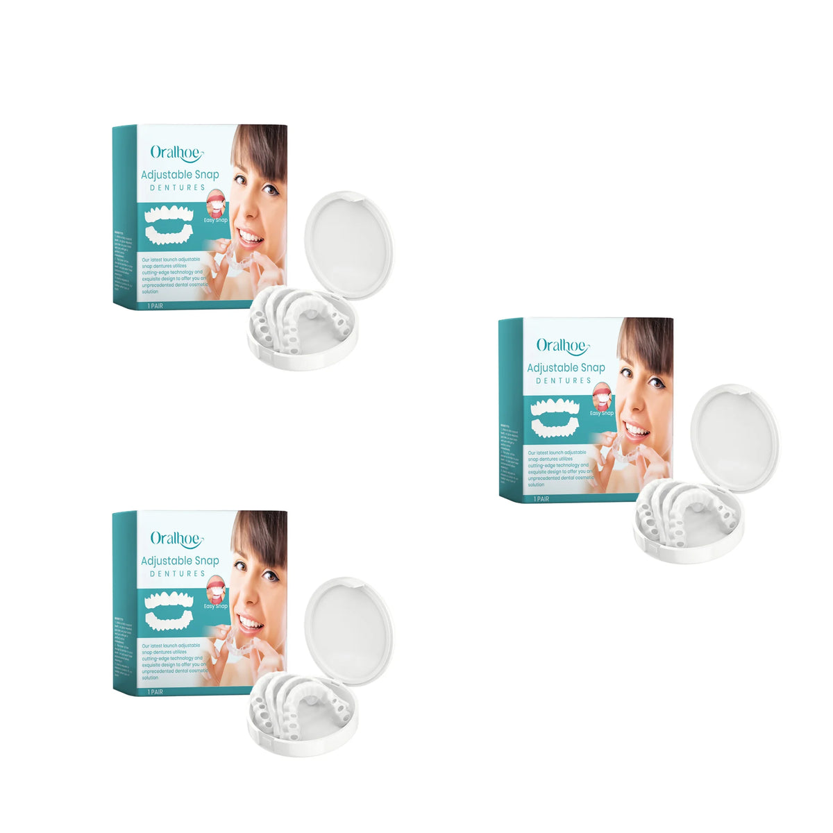Adjustable Snap Dentures Missing Teeth Repair for Natural Smile and Secure Chewing Daily Comfort