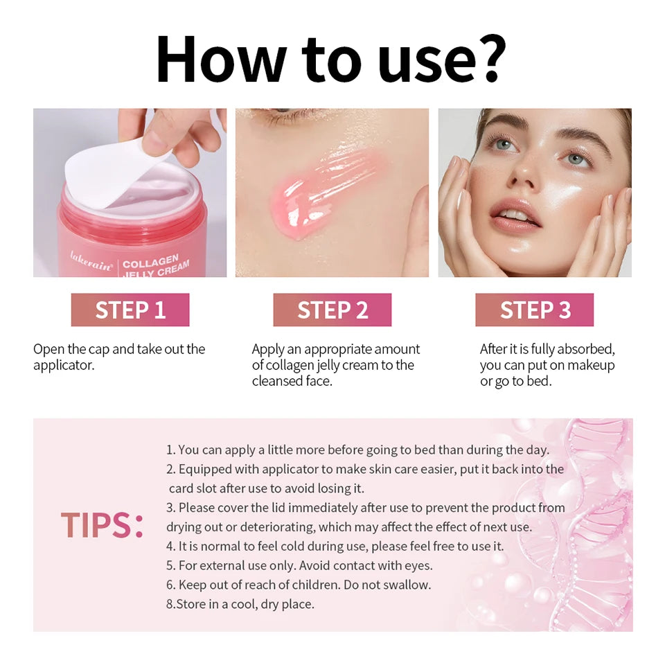 Collagen Jelly Cream Deep Hydration Moisturizing Gel for Unisex Skin Tightening Face Routine