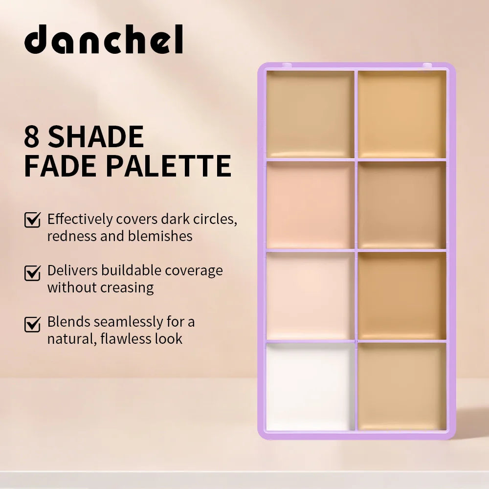 8 Shade Cream Concealer Palette Waterproof Full Coverage for Professional Makeup Artists