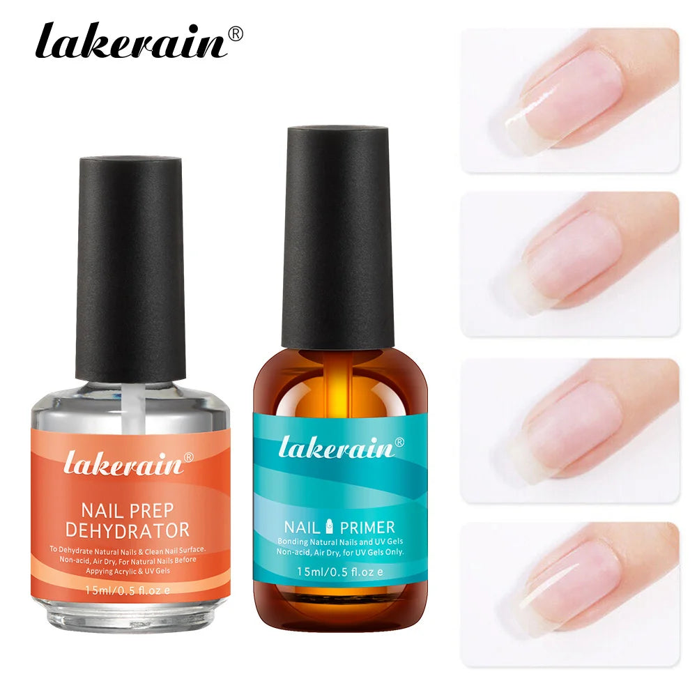 Nail Primer and Dehydrator Set Fast Air Dry Prep for Professional Manicure at Home