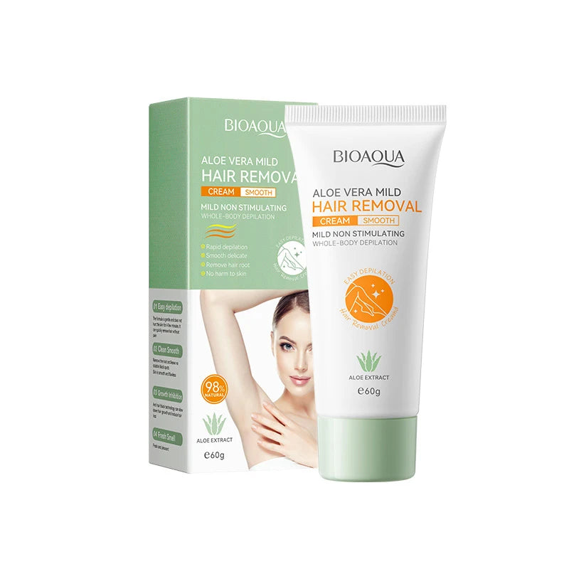 Hair Removal Cream Painless Aloe Vera Depilatory for Women and Men at Home for Smooth Skin