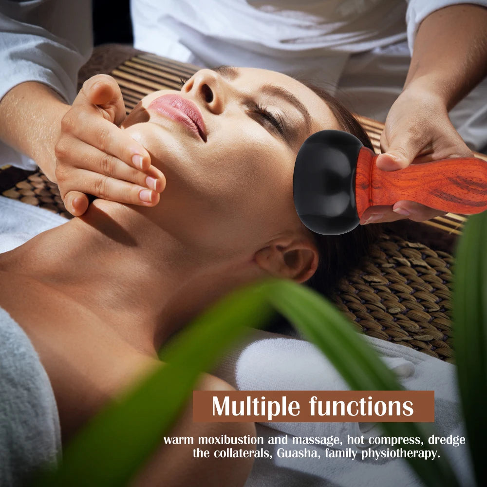Electric Gua Sha Massager Hot Stone Therapy Tool for Body Relaxation at Home and Spa