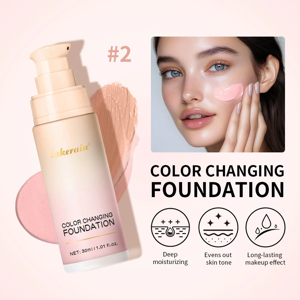 Liquid Foundation Color Changing Makeup Long Lasting Base for Daily Use and Glowing Skin - 2