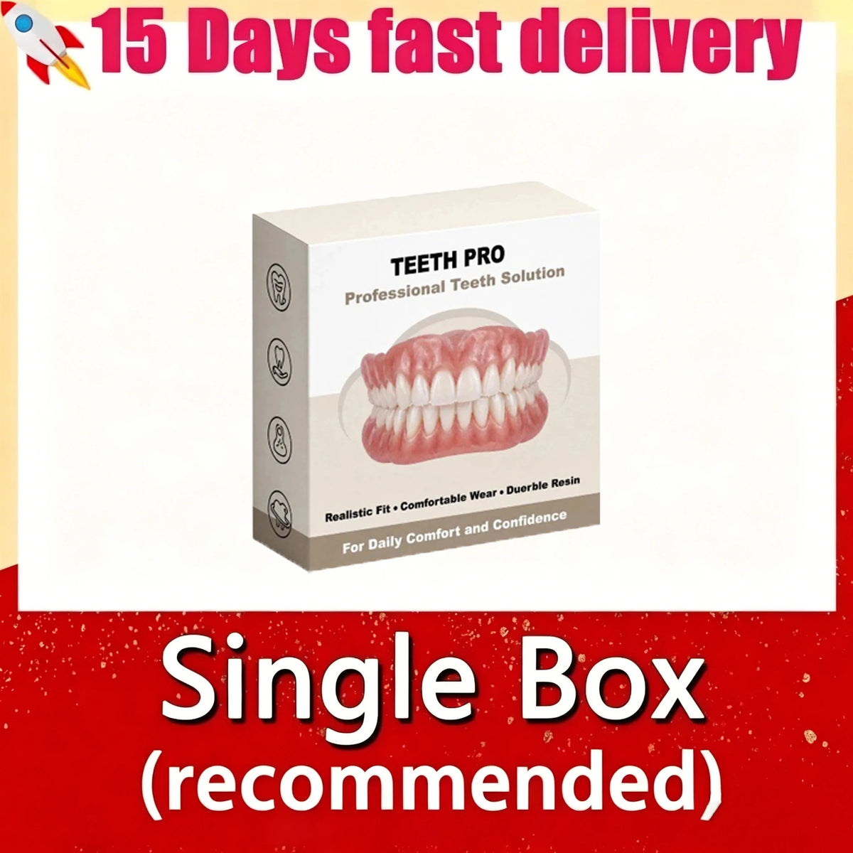 Realistic False Teeth Silicone Dentures Comfort Fit for Adults Seeking a Bright Smile
