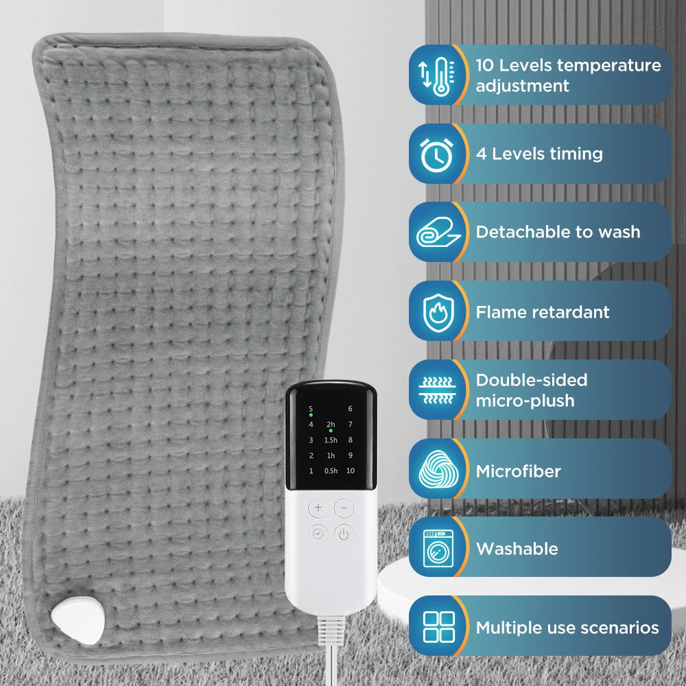 Electric Heating Pad Fast Thermal Mat for Back and Legs at Home or Office