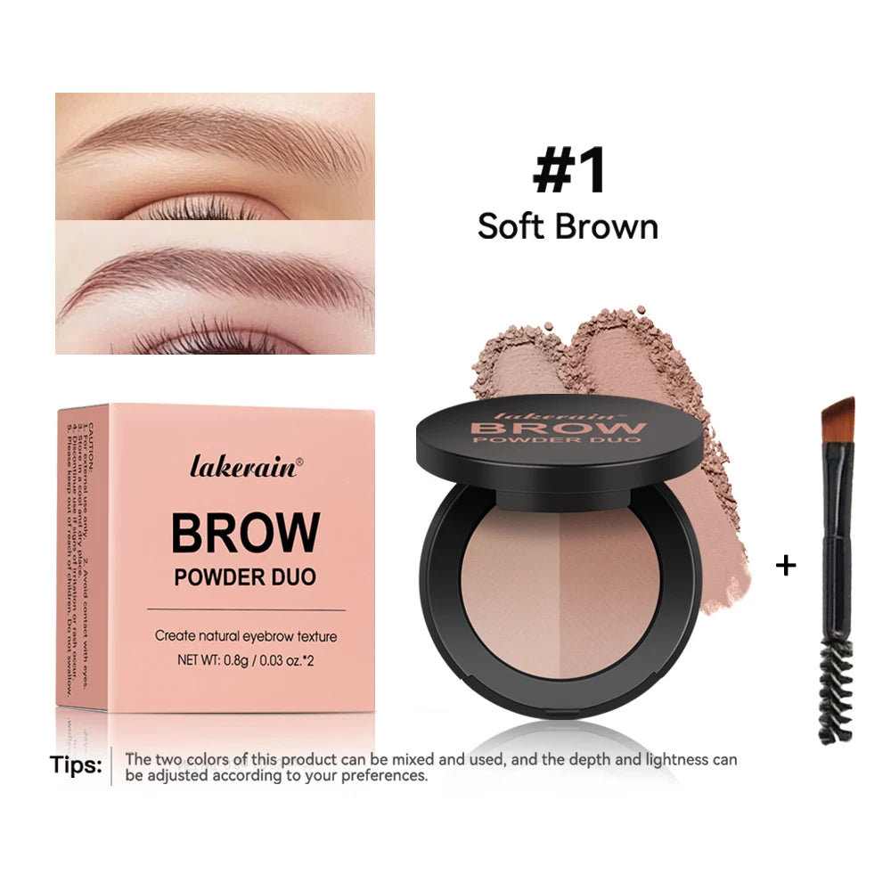 Brow Powder Duo Dual Tone Makeup Palette for Natural Eyebrow Definition and Face Contouring