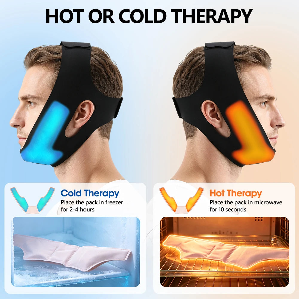 Face Ice Pack V Lifting Bandage Reusable Gel Compress for Home Skincare and Facial Recovery