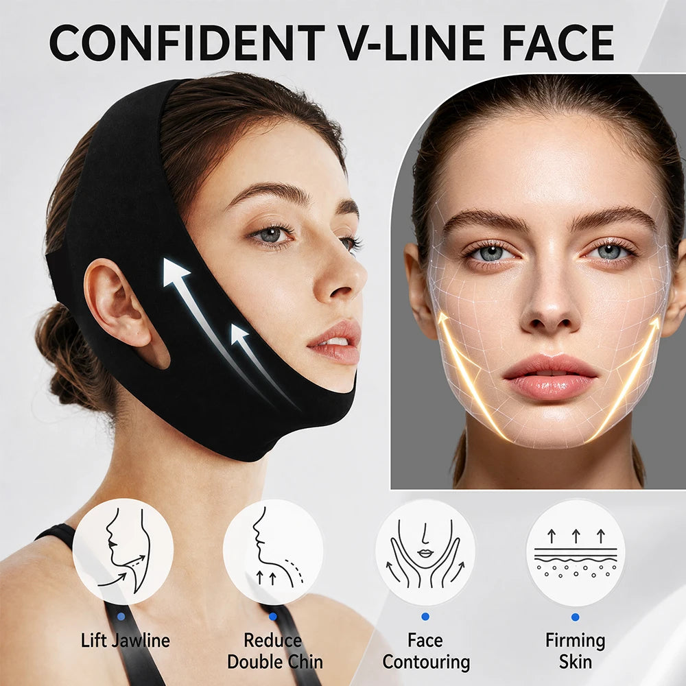 Adjustable Face Ice Pack V Line Lifting Bandage for Women Home Beauty and Oral Care