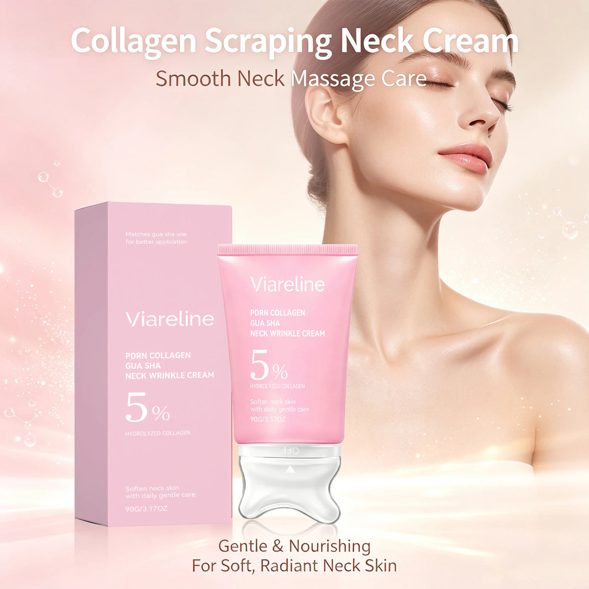 Collagen Neck Cream Firming Moisturizer for Dry Skin and Anti Aging Routine Daily Care