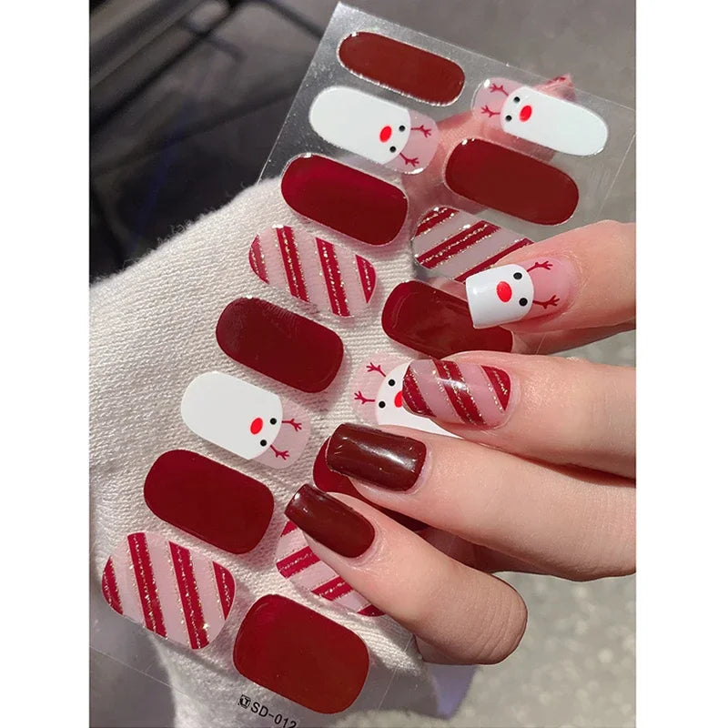 Christmas Nail Art Stickers Holiday Snowflake Decals for Women during Winter - 13