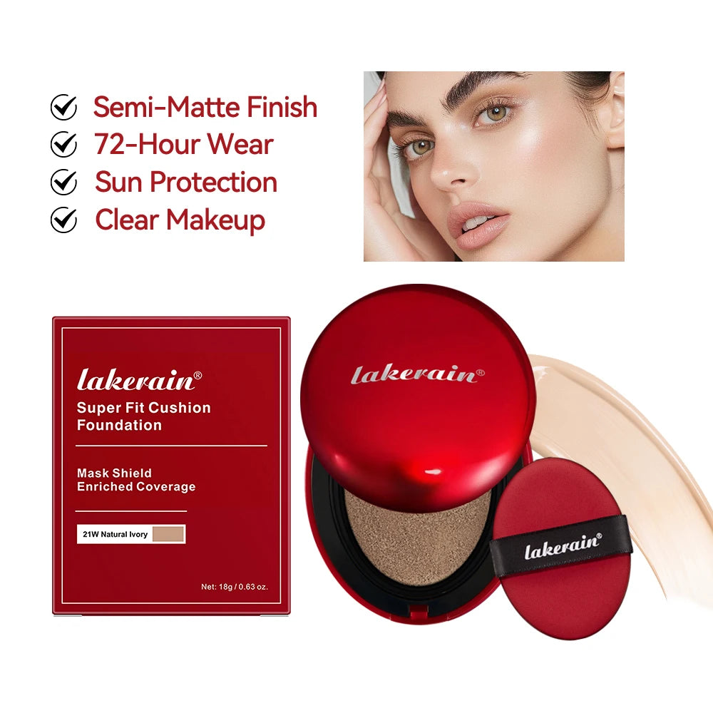Air Cushion Foundation Full Coverage Matte Makeup for Daily Face Brightening and Sun Protection