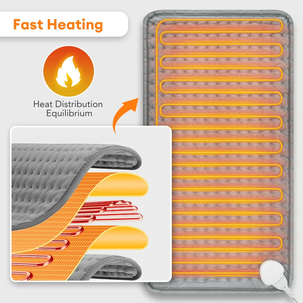 Electric Heating Pad Fast Thermal Mat for Back and Legs at Home or Office