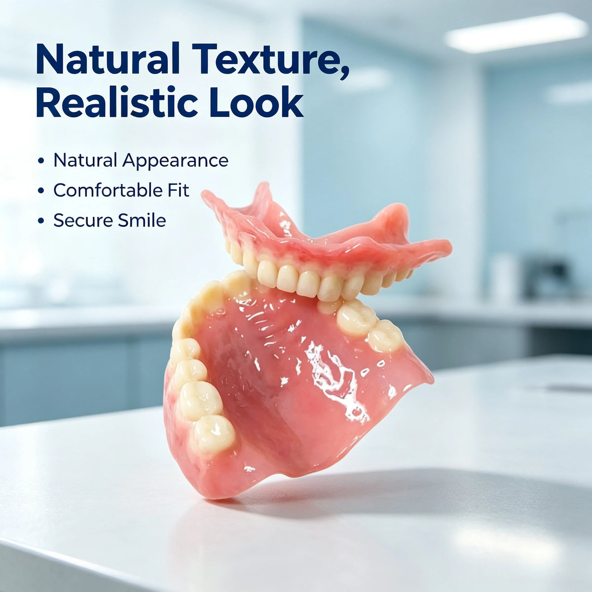 Realistic Full Denture Set Comfortable False Teeth for Men and Women for Natural Confident Smiles